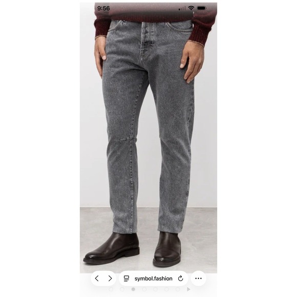 Brunello Cucinelli Jeans Mens 34x31 Leisure Fit Tapered Leg Selvedge Denim Gray - Picture 13 of 15